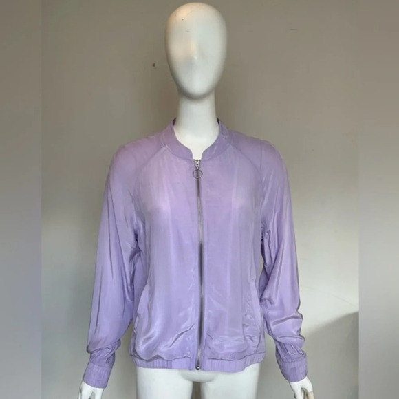 Street One Jackets & Blazers - Street One Womens Long Sleeve Lilac Light Purple  Silky Bomber Jacket  US 8 NWT